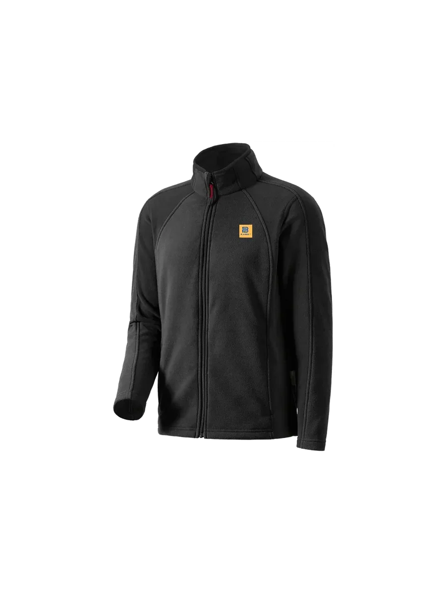 Blauheit black full-zip fleece work jacket with chest logo patch