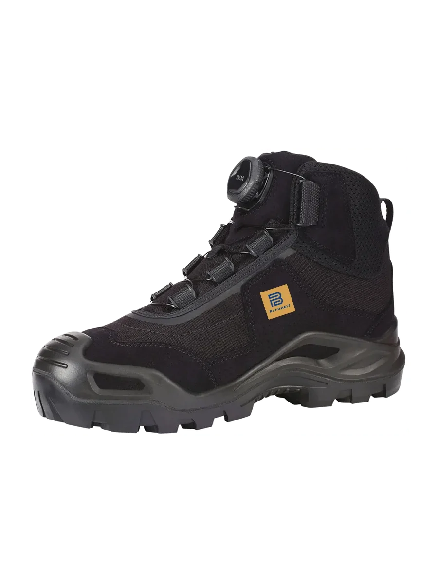 Blauheit black mid-cut safety shoe with dial lacing system and protective toe